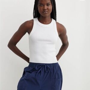 Aerie Free Spirit White Ribbed Tank Top
